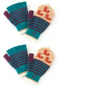 2 Pairs of SO Kids Fancy Fox Flip-Top Gloves